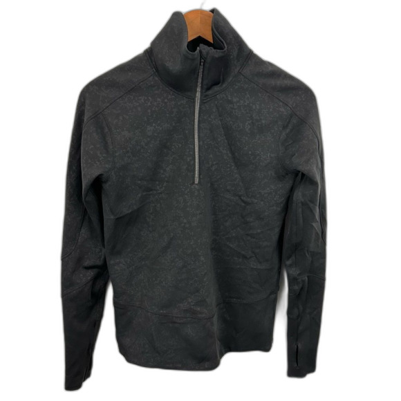 Lululemon Speckle Emboss Black Run To Reset 1/2 Zip Athletic Pullover Size XS - Picture 1 of 16